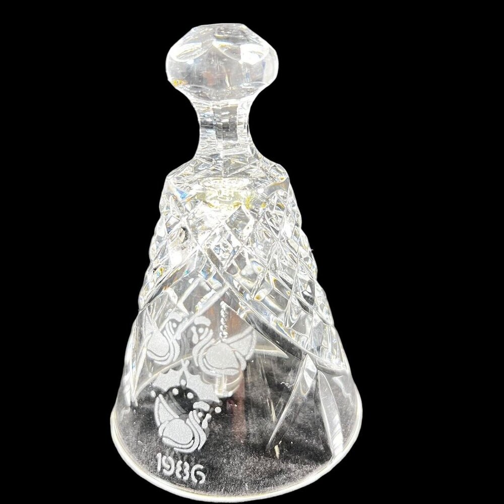 Vtg Waterford Crystal Bell 1986 12 Days of Christmas Three French Hens in BOX - Picture 5 of 11